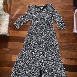 Floral Black and White  Dress